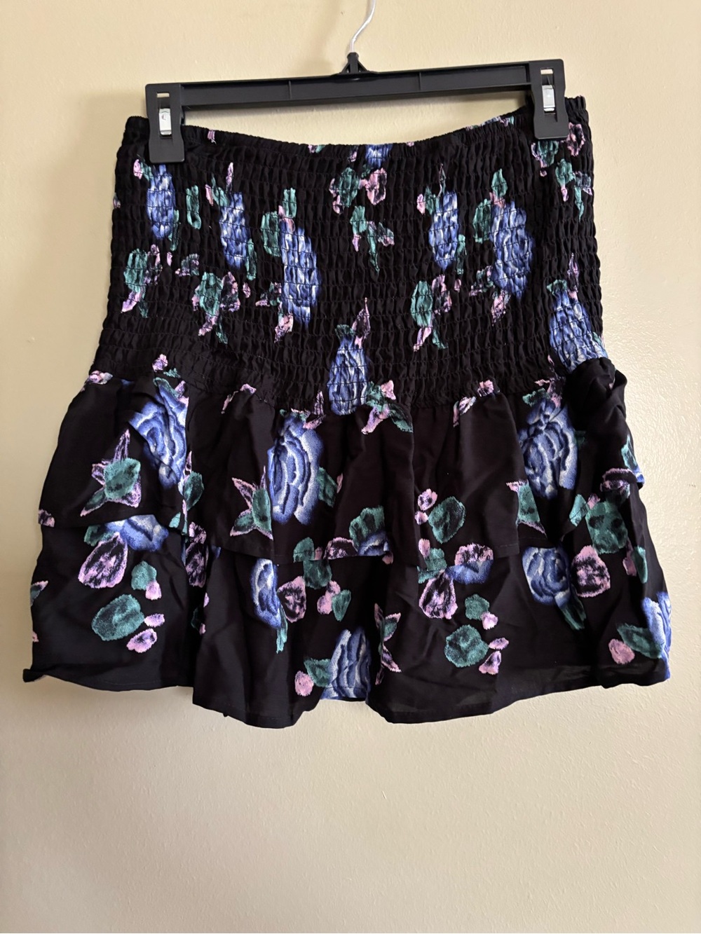 wild fable Black Floral Smocked Mini Skirt